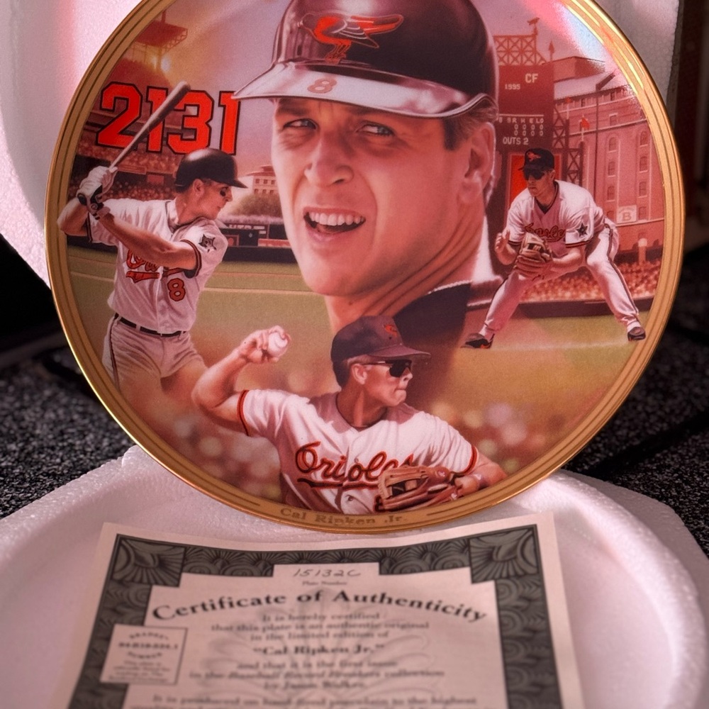 Cal Ripken Jr. Baseball Collector's Plate